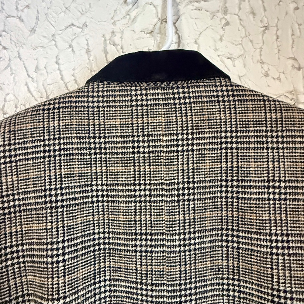 Field Manor Wool Blazer Size 10 I Houndstooth Wool Jacket I Classic Tailored - Picture 15 of 15